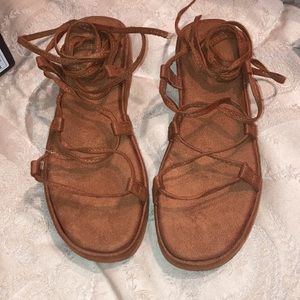 Tie up platform sandals